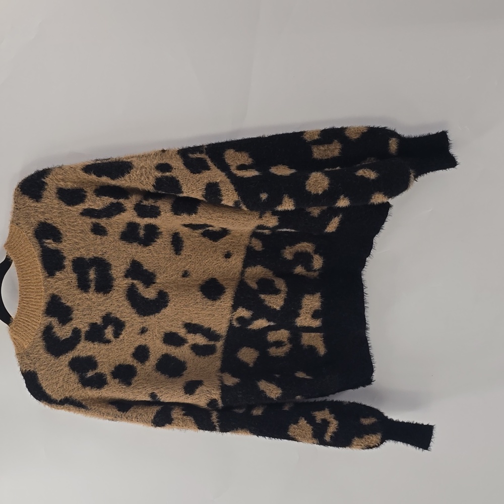4SI3NNA Leopard Print Sweater - Black and Tan - Picture 10 of 10